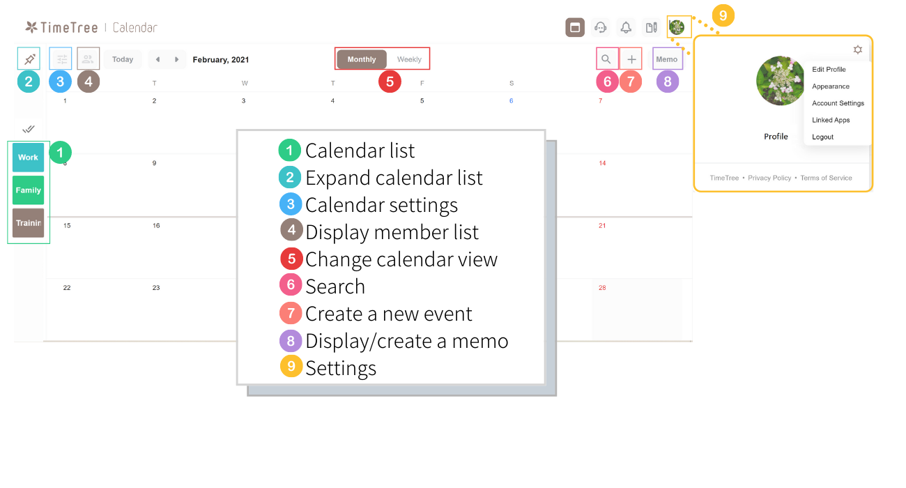 I want to know TimeTree Web functions – TimeTree Help
